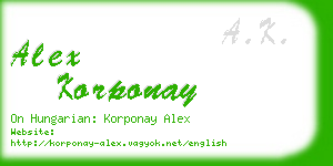 alex korponay business card